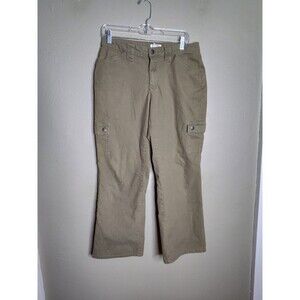 St. John Bay Stretch Petite Size 12p Green Cargo Style Green Y2K 90s Tactical